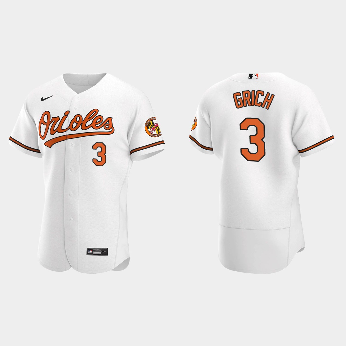 Men's Baltimore Orioles Bobby Grich White Retired Player Jersey