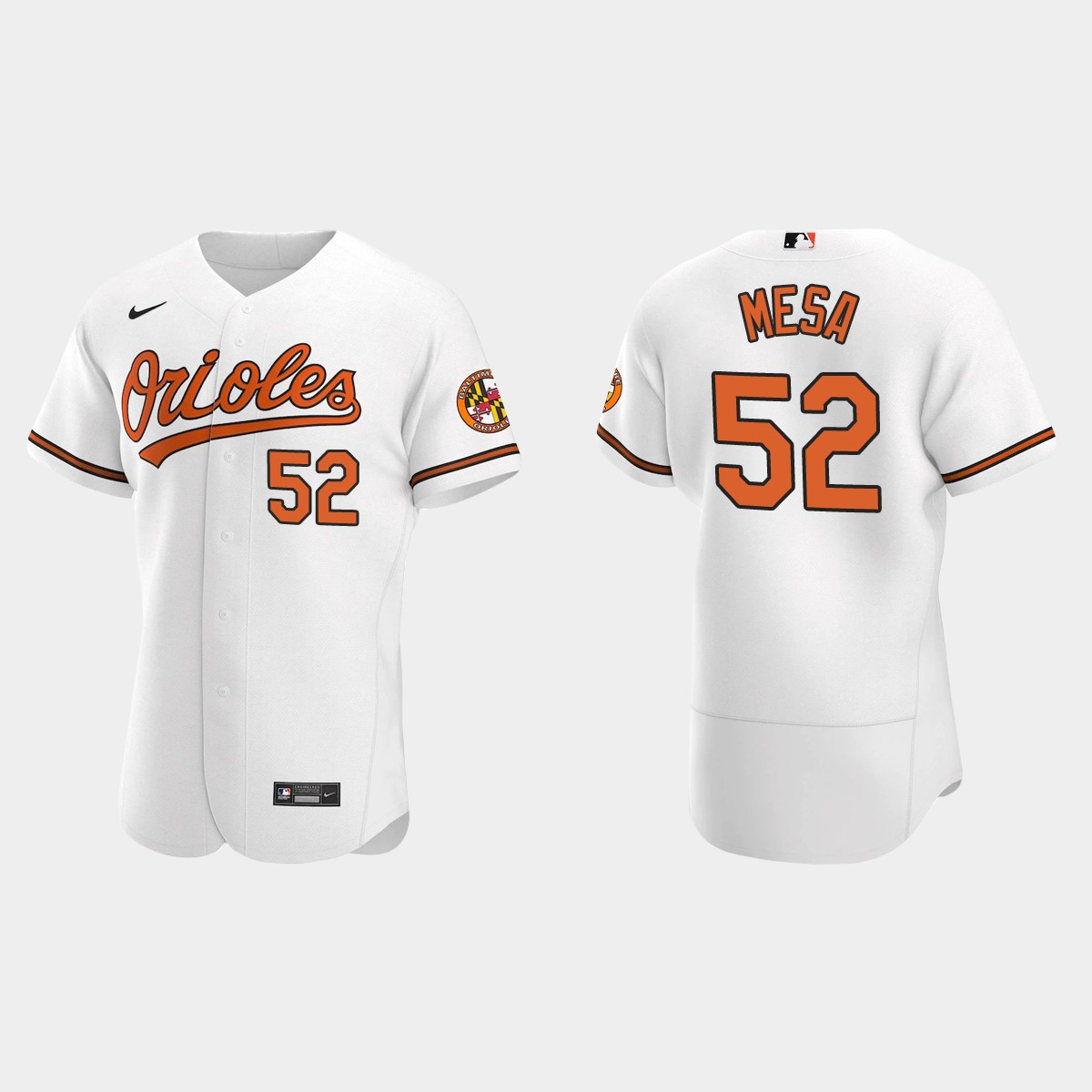 Men's Baltimore Orioles Jose Mesa White Retired Player Jersey