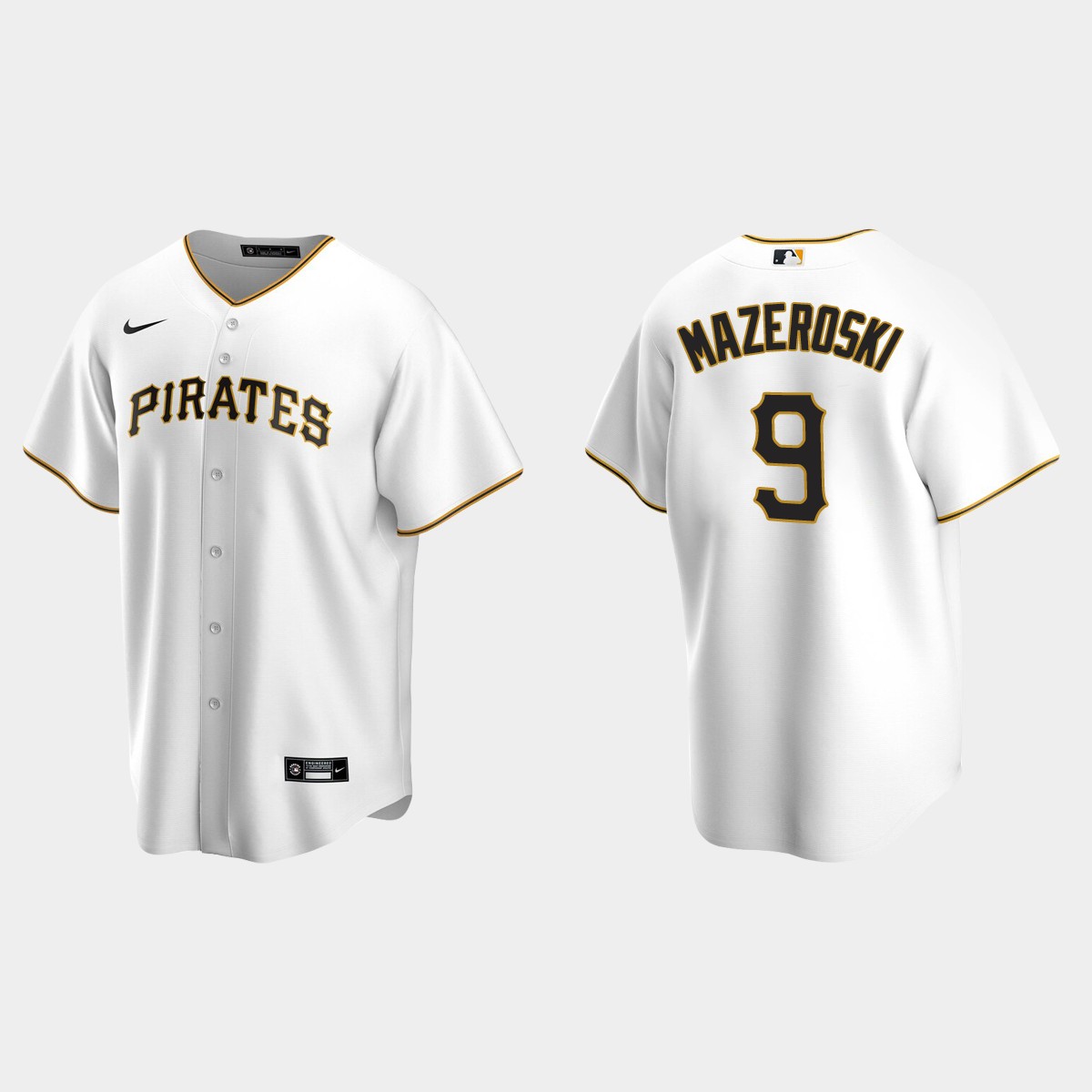 Men's Bill Mazeroski #9 Pittsburgh Pirates Home Jersey - White