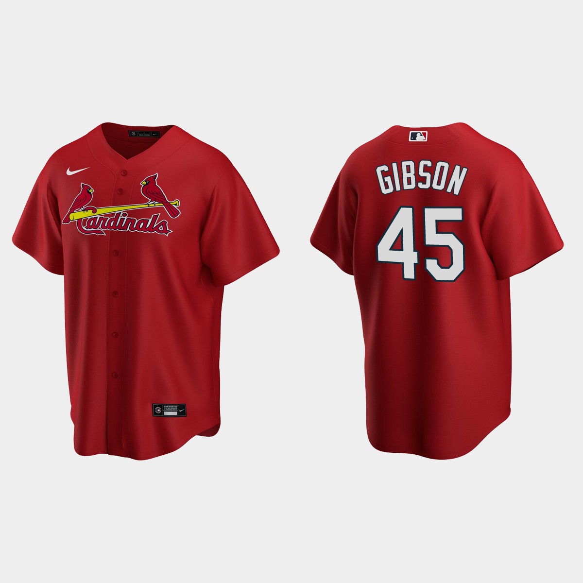 Men's Bob Gibson #45 St. Louis Cardinals Alternate Jersey - Red