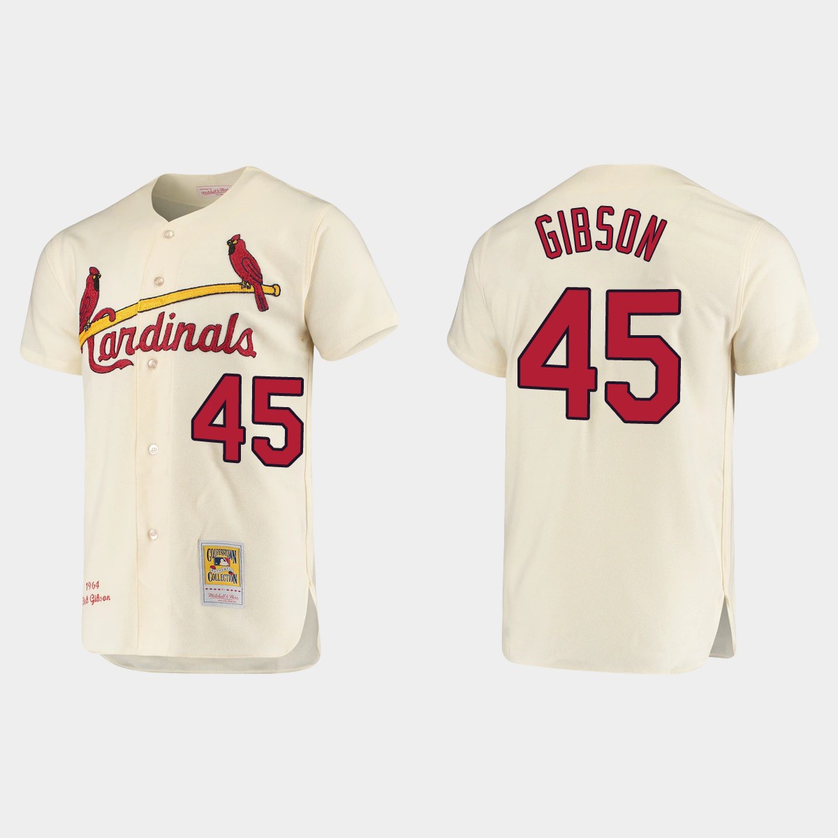 Men's Bob Gibson St. Louis Cardinals Cooperstown Collection Jersey - Cream