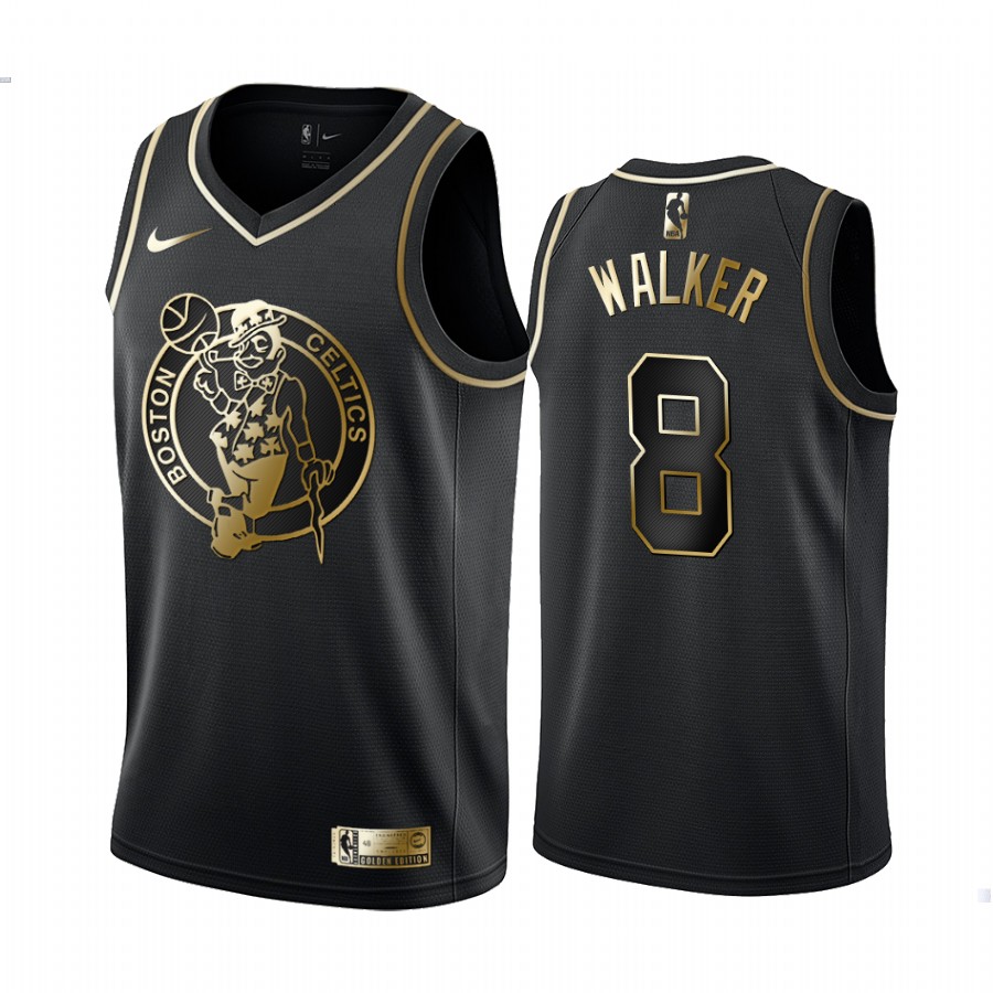 Men's Boston Celtics Kemba Walker Black #8 Golden Edition Jersey