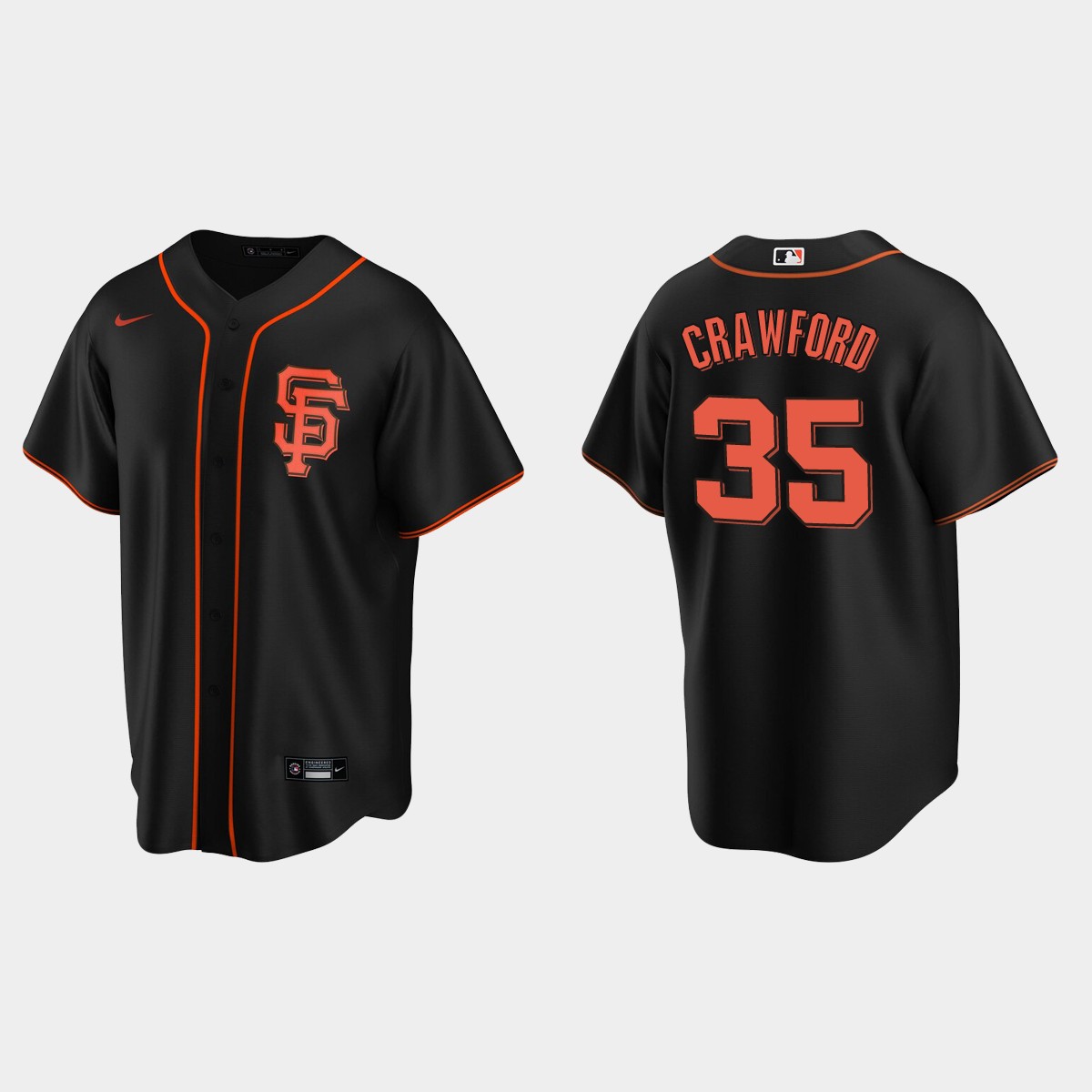 Men's Brandon Crawford #35 San Francisco Giants Alternate Jersey - Black