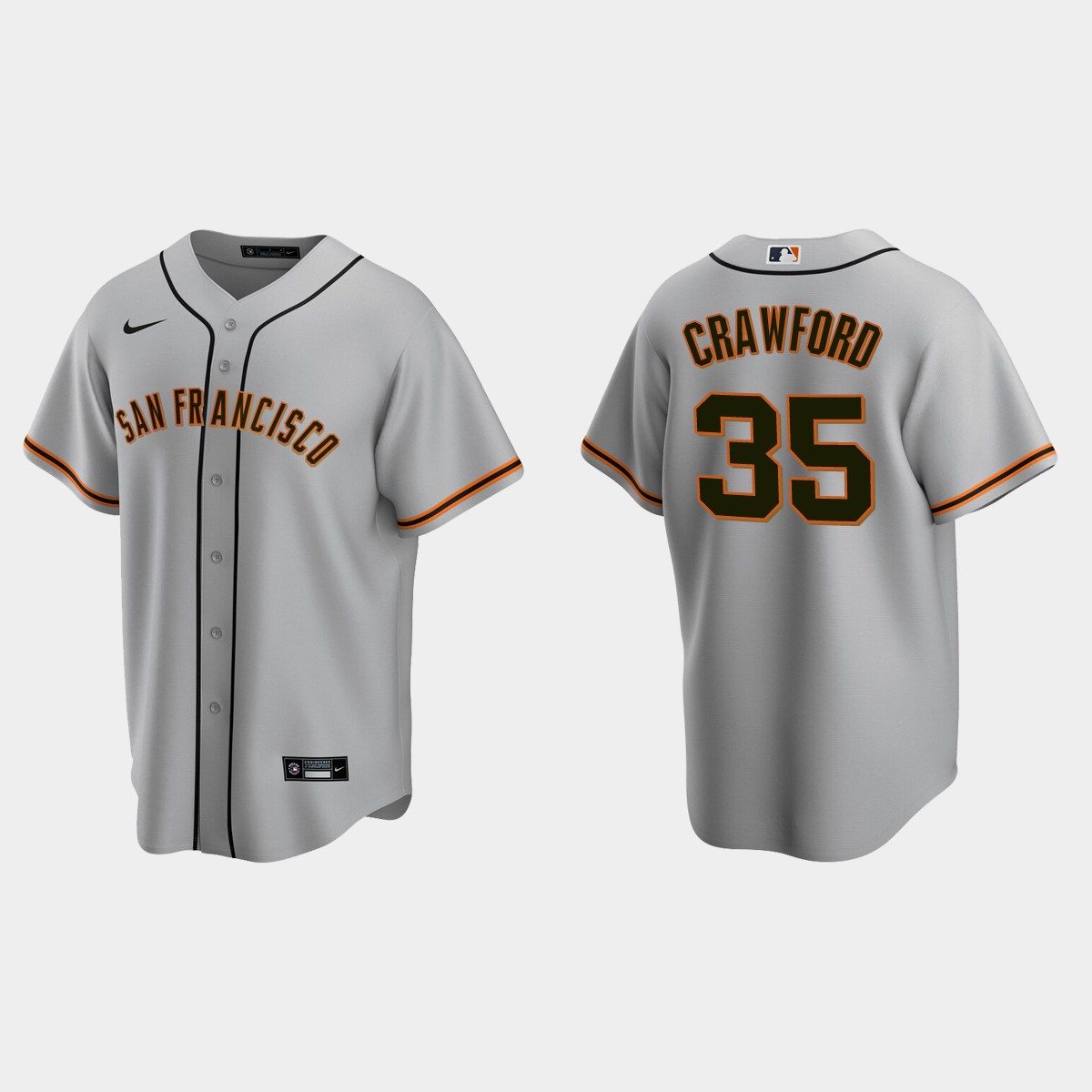 Men's Brandon Crawford #35 San Francisco Giants Road Jersey - Gray
