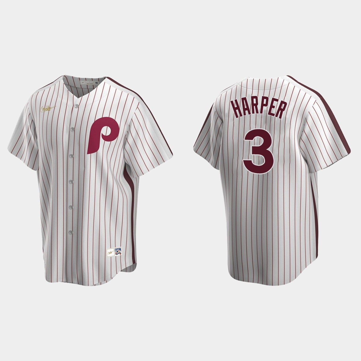 Men's Bryce Harper #3 Philadelphia Phillies Cooperstown Collection Home Jersey - White
