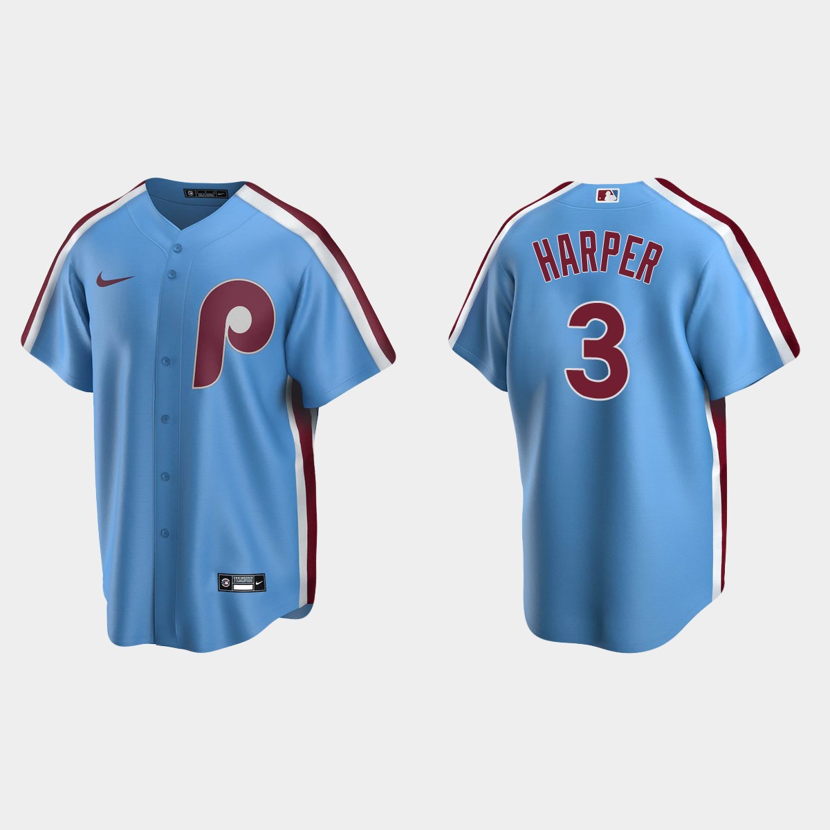Men's Bryce Harper Philadelphia Phillies Cooperstown Collection Road Jersey - Light Blue