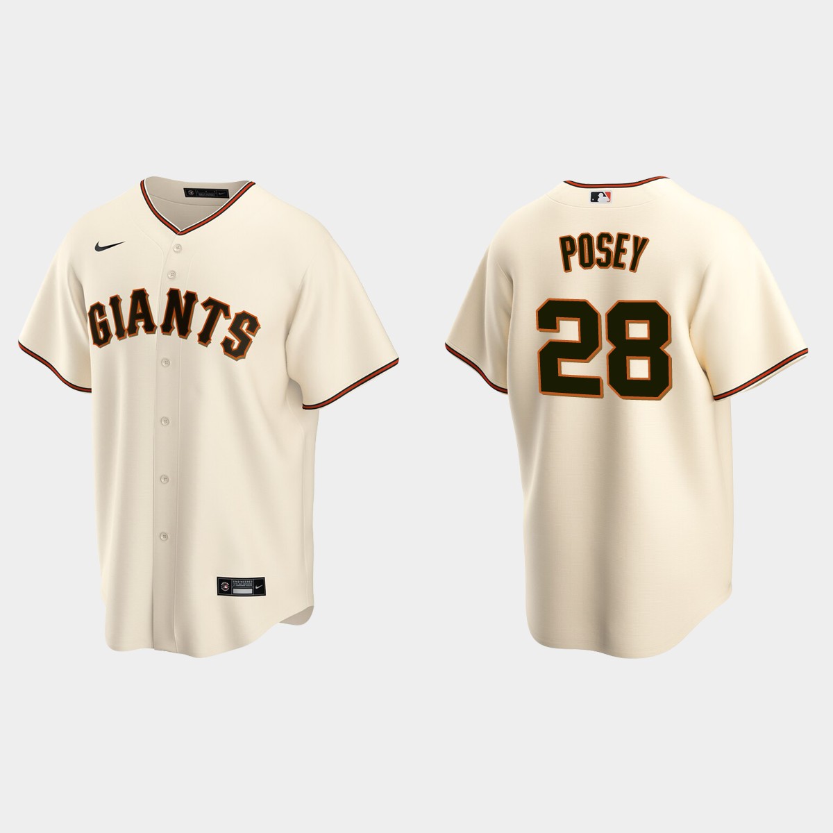 Men's Buster Posey #28 San Francisco Giants Home Jersey - Cream