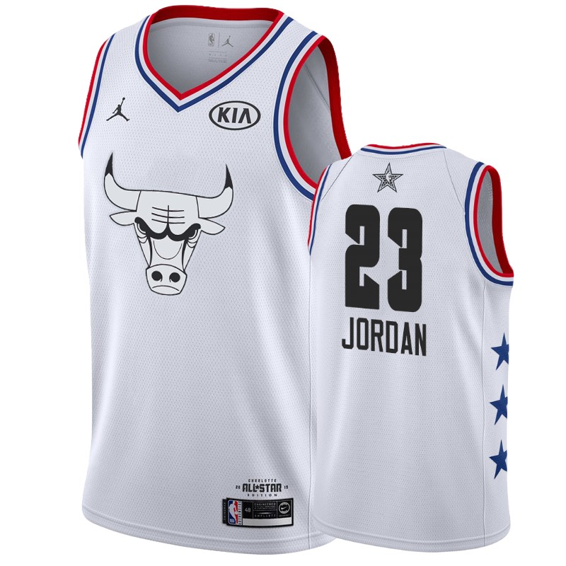 Men's Chicago Bulls #23 Michael Jordan 2019 All-Star Jersey - White
