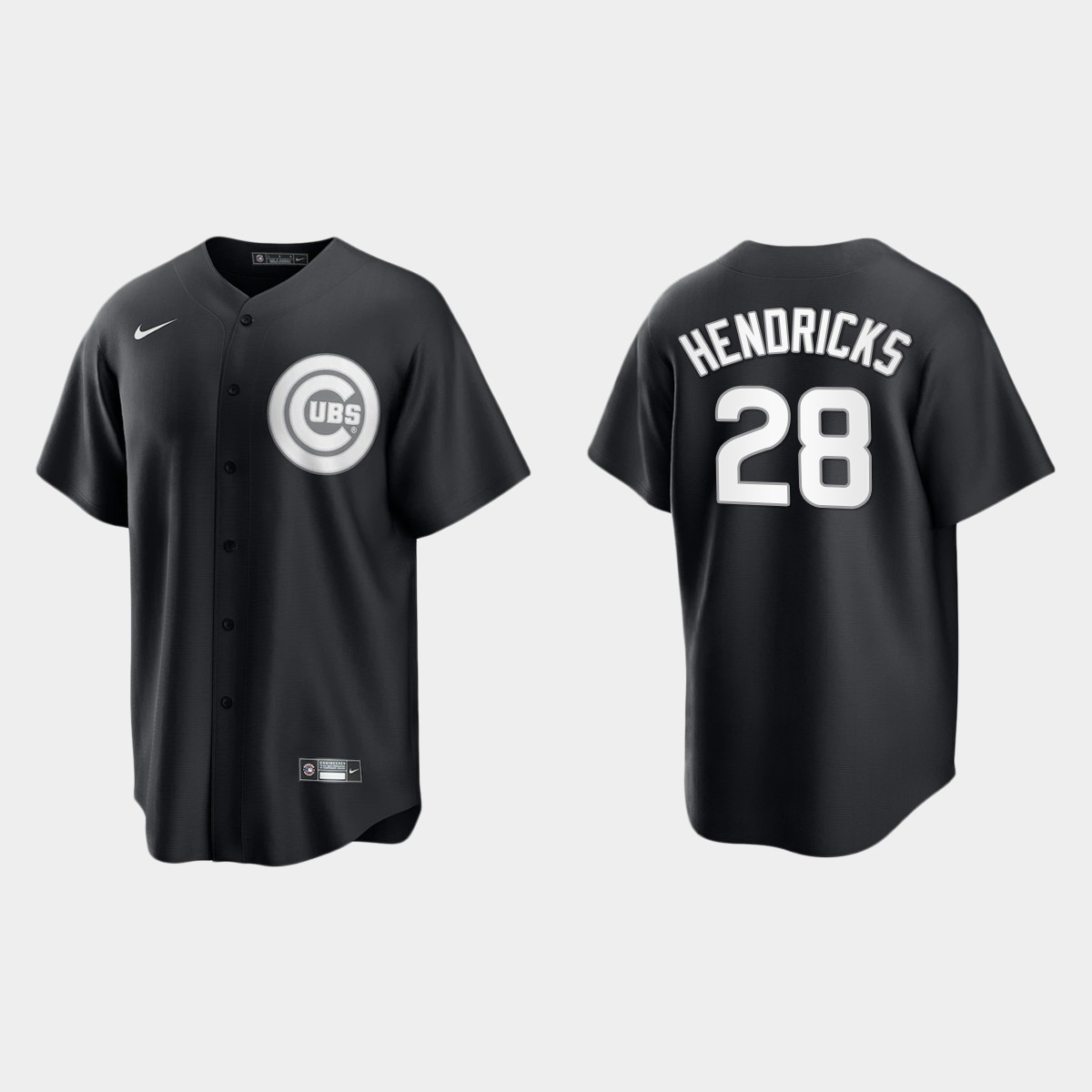 Men's Chicago Cubs Kyle Hendricks Black White 2021 All Black Fashion Jersey