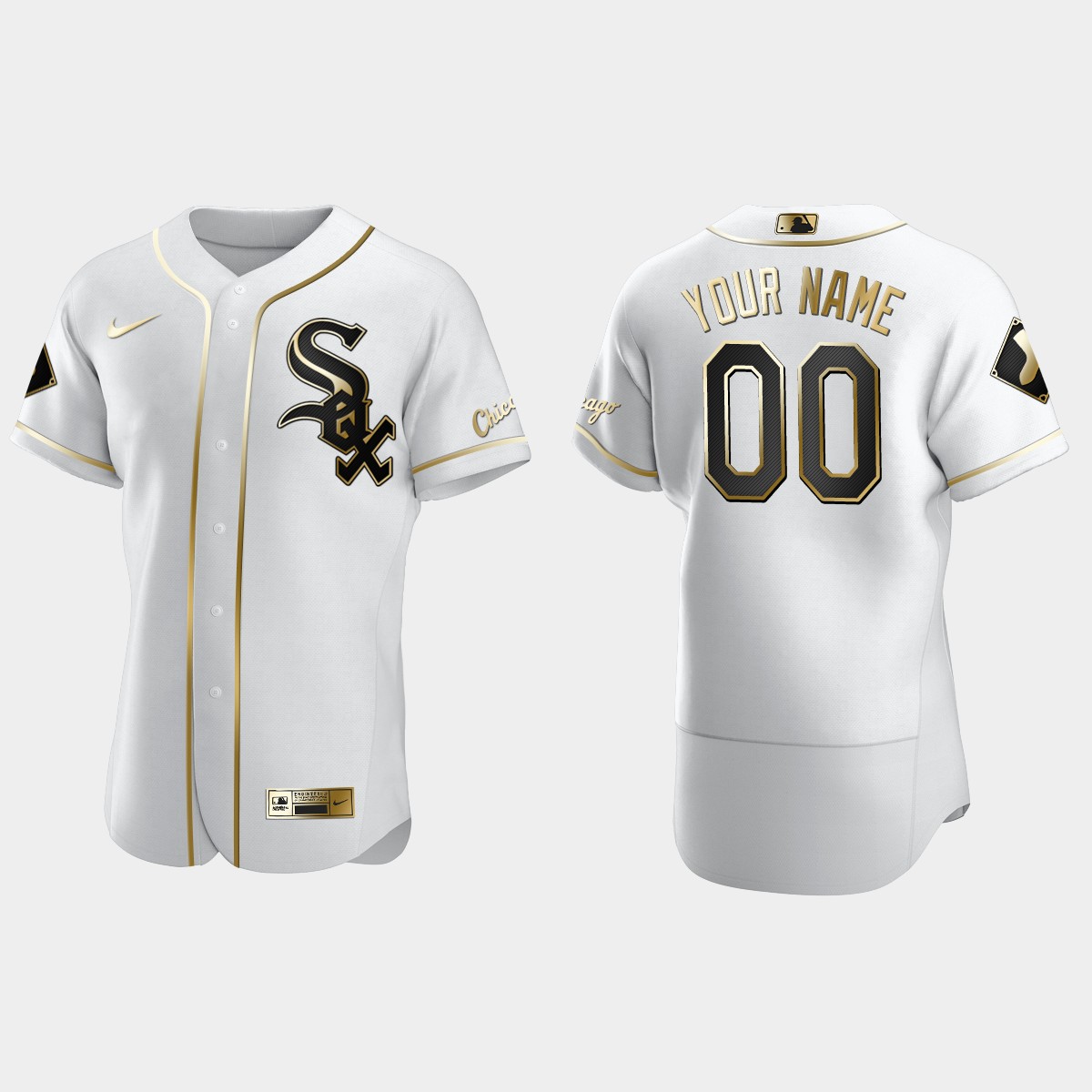 Men's Chicago White Sox Custom Golden Edition Jersey - White