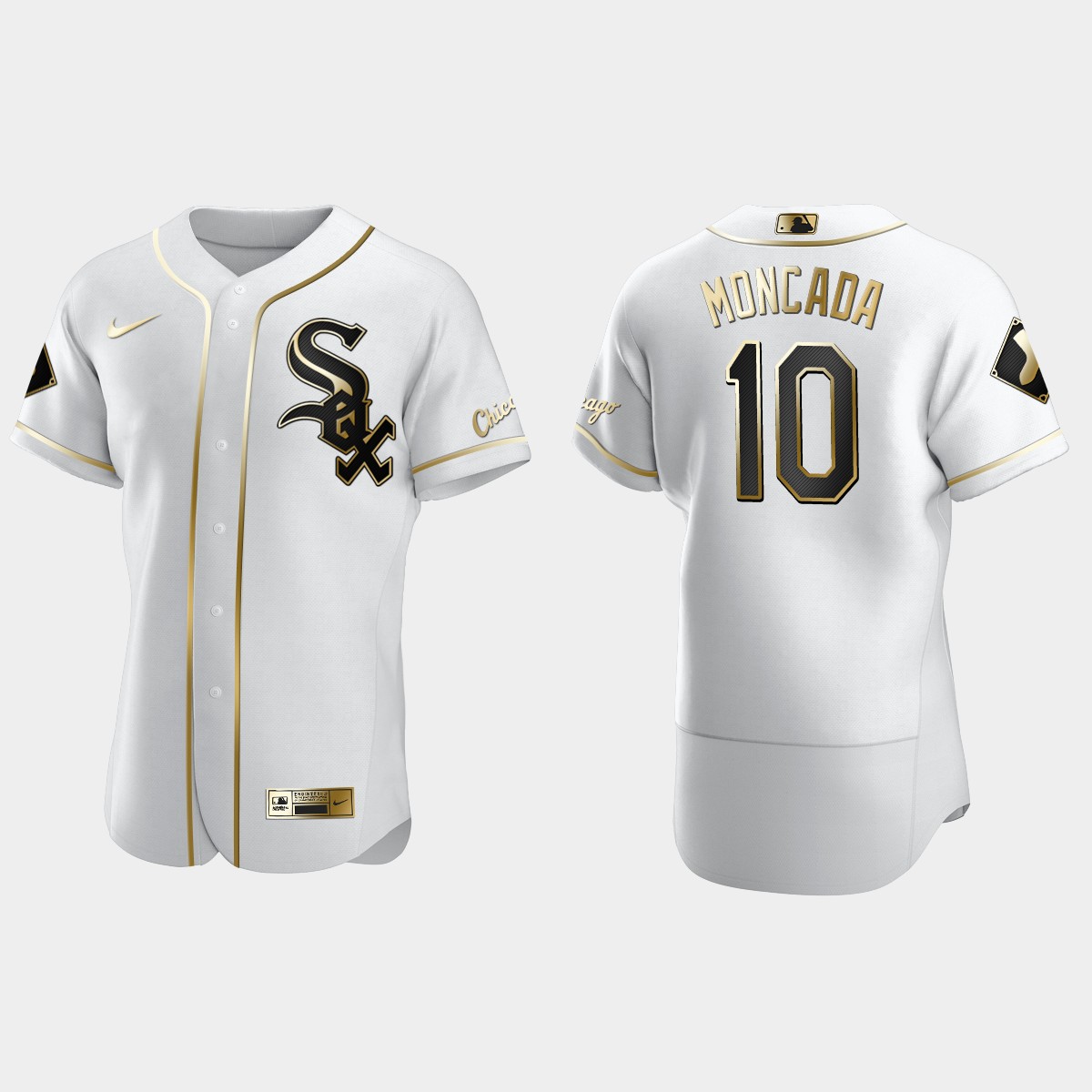 Men's Chicago White Sox Yoan Moncada Golden Edition Jersey - White