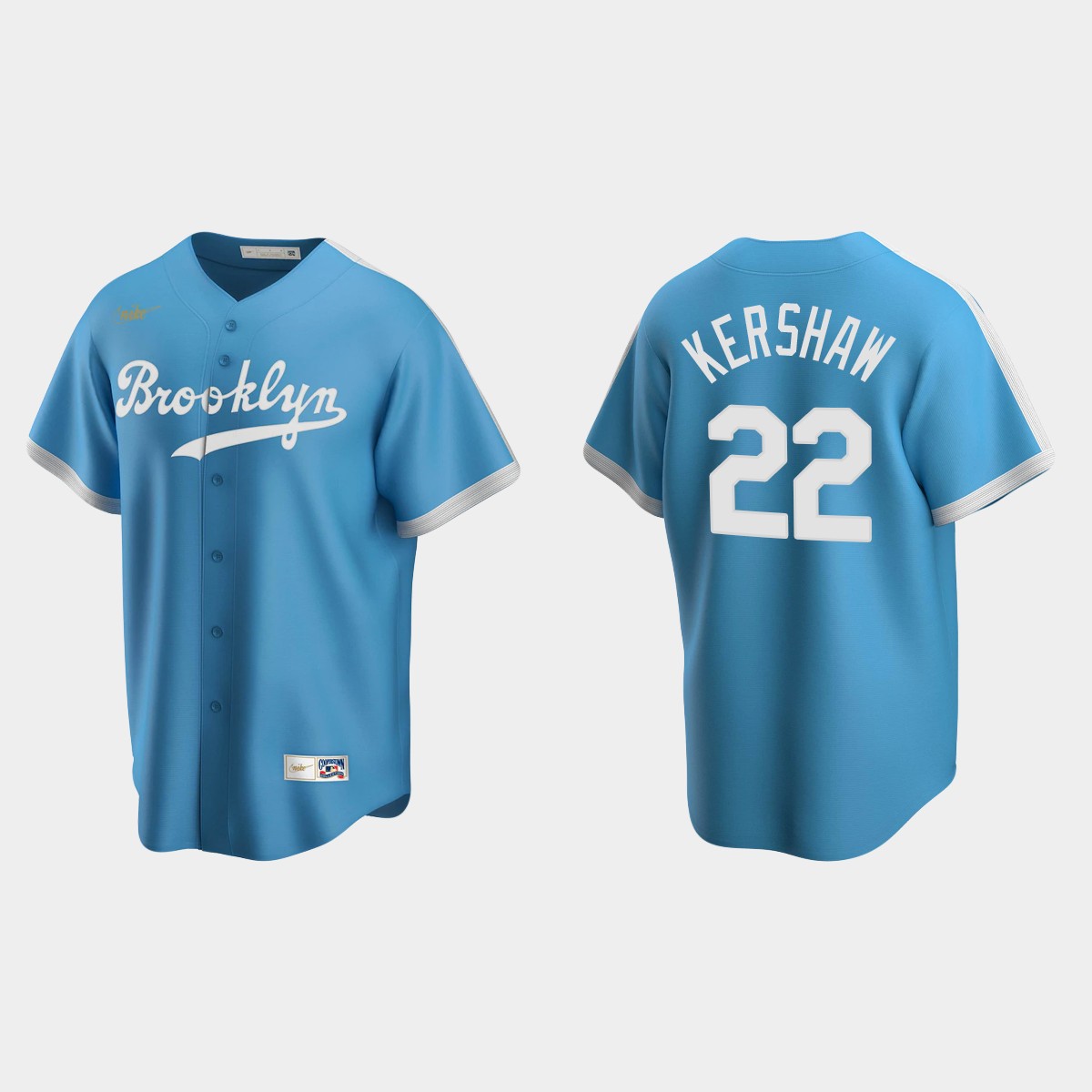 Men's Clayton Kershaw #22 Los Angeles Dodgers Cooperstown Collection Alternate Jersey - Light Blue