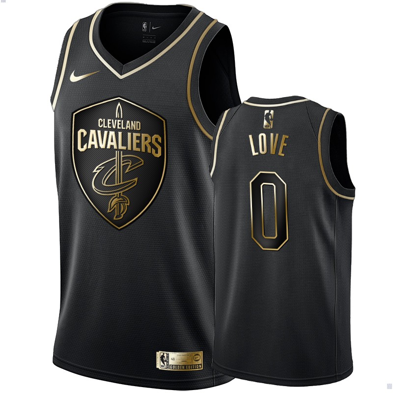 Men's Cleveland Cavaliers Kevin Love Black #0 Golden Edition Swingman Jersey
