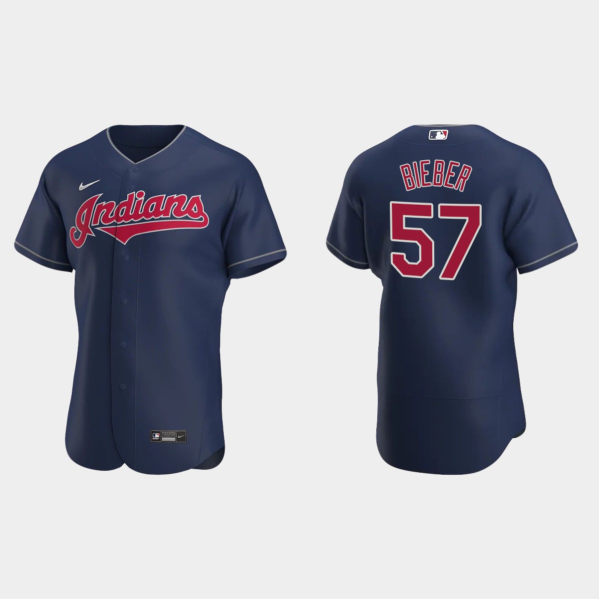 Men's Cleveland Indians Shane Bieber 2020 Alternate Jersey - Navy