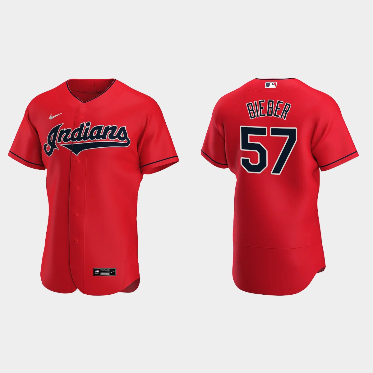 Men's Cleveland Indians Shane Bieber 2020 Alternate Jersey - Red