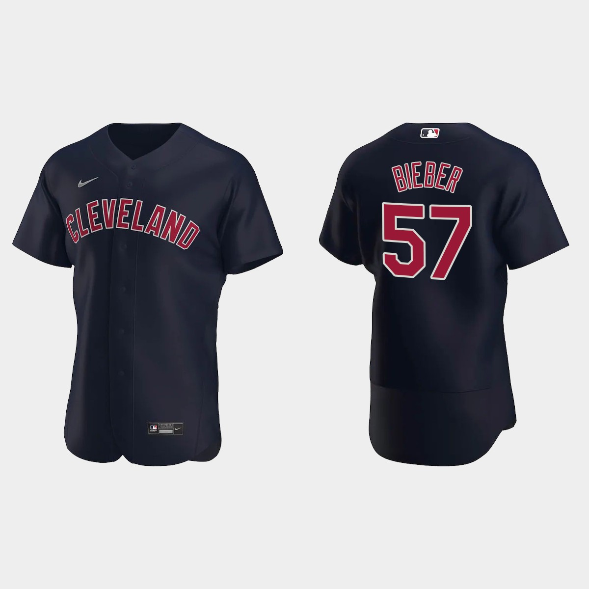 Men's Cleveland Indians Shane Bieber 2020 Alternate Player Jersey - Navy