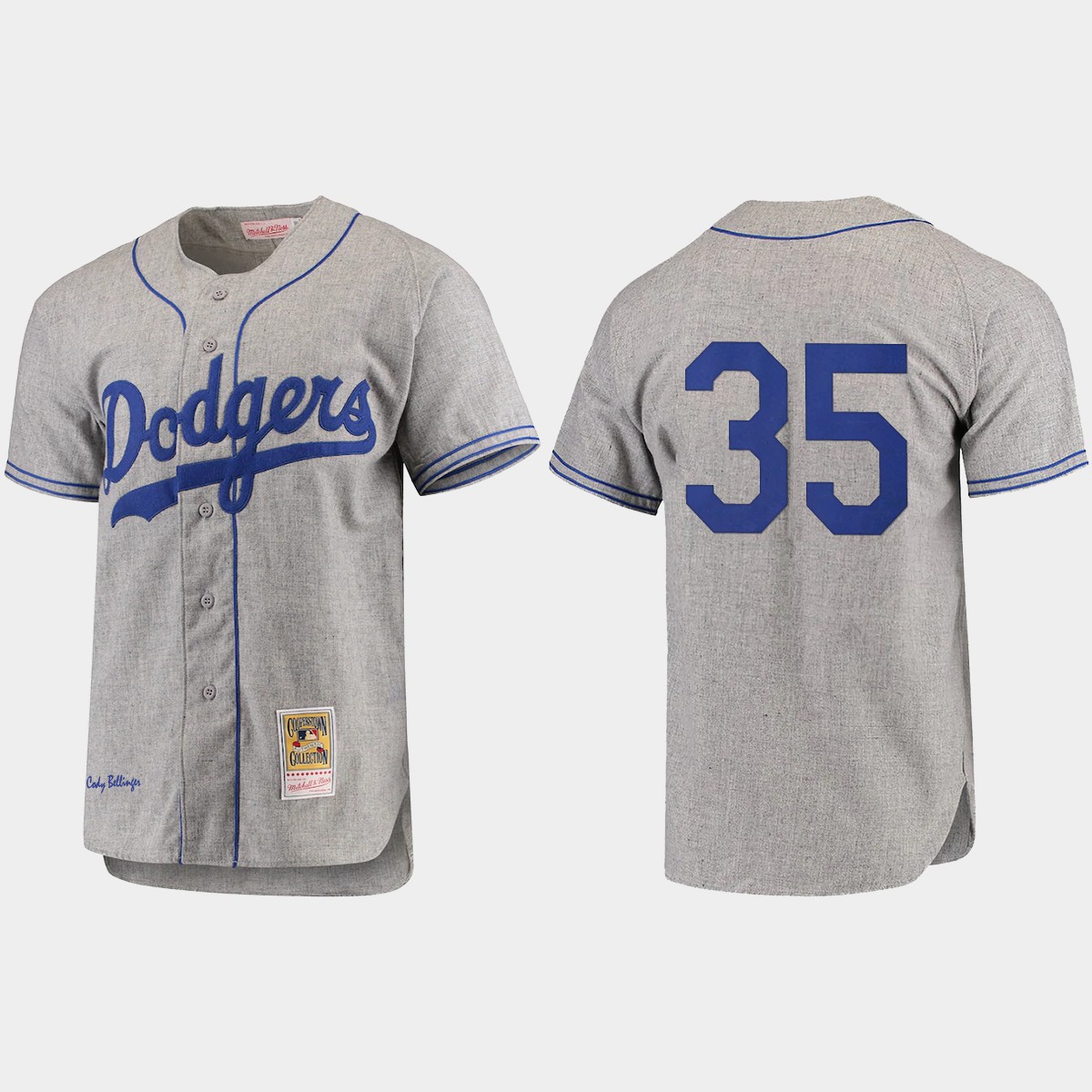 Men's Cody Bellinger Brooklyn Dodgers Cooperstown Collection Jersey - Gray