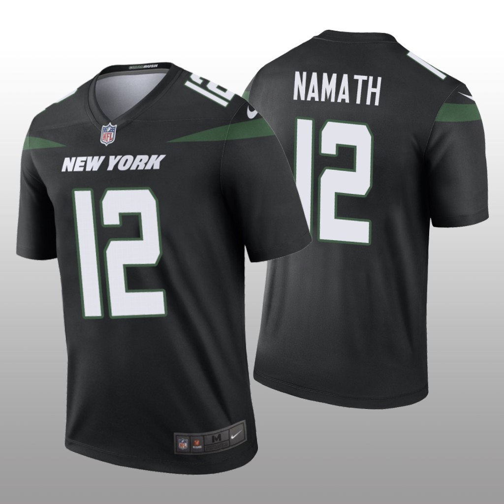 Men's Color Rush Legend Joe Namath #12 New York Jets Black Jersey