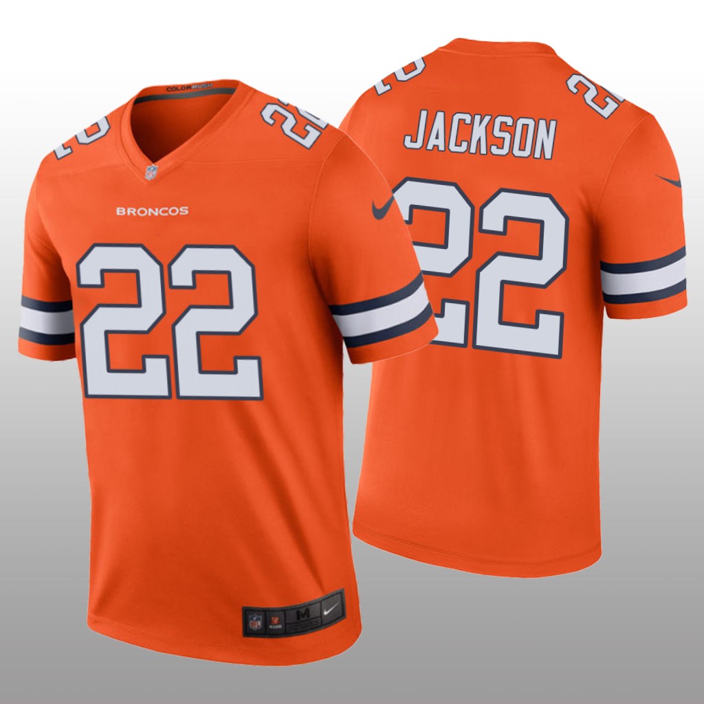 Men's Color Rush Legend Kareem Jackson #22 Denver Broncos Orange Jersey