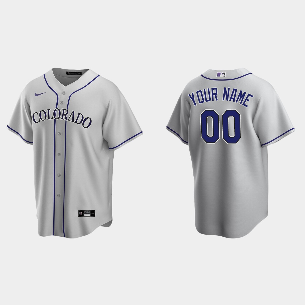 Men's Colorado Rockies Gray Road Custom Jersey