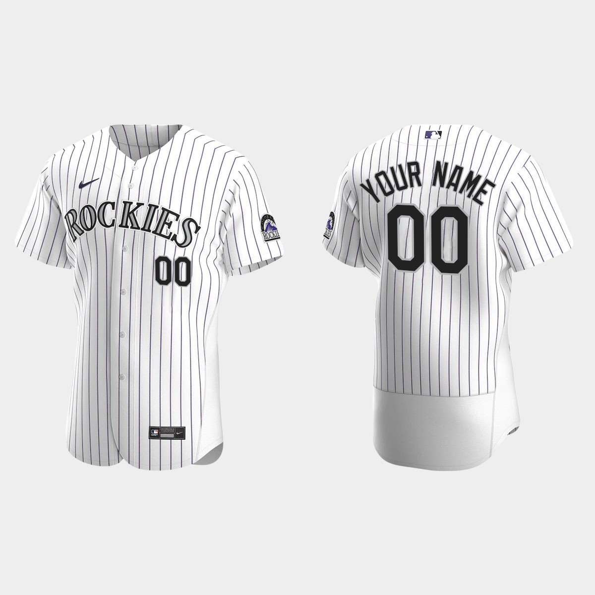 Men's Colorado Rockies White 2020 Home Custom Jersey