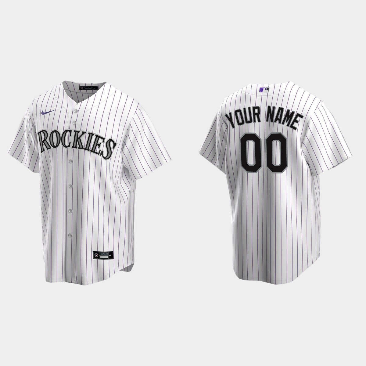 Men's Colorado Rockies White Home Custom Jersey