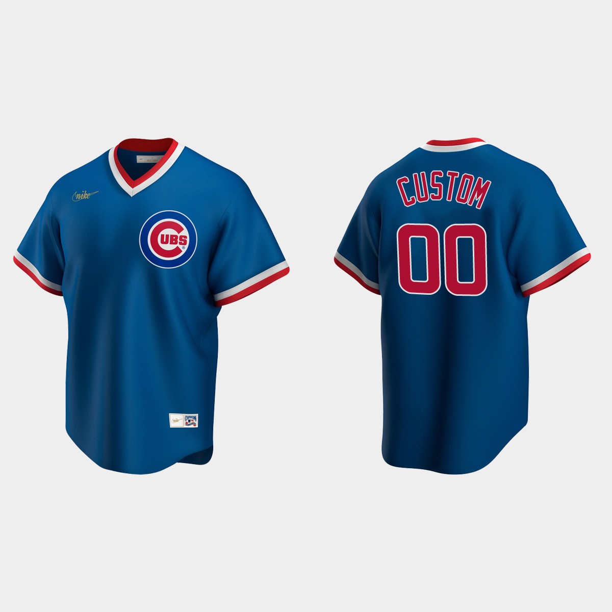 Men's Custom Chicago Cubs Cooperstown Collection Road Jersey - Royal