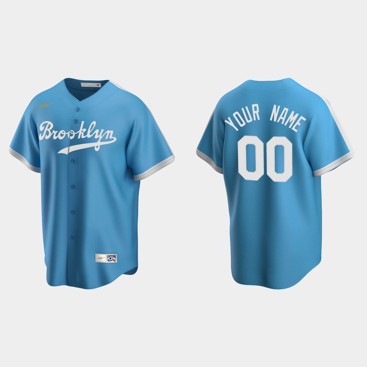 Men's Custom Los Angeles Dodgers Cooperstown Collection Alternate Jersey - Light Blue