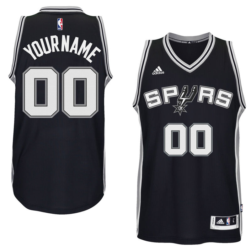 Men's Custom Road Antonio Spurs Black Custom Road Swingman Jersey
