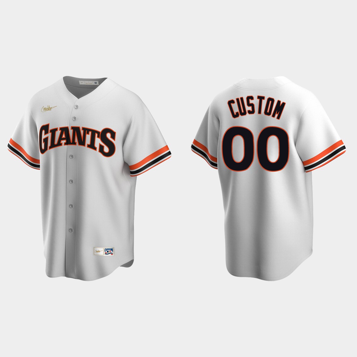 Men's Custom San Francisco Giants Cooperstown Collection Home Jersey - White