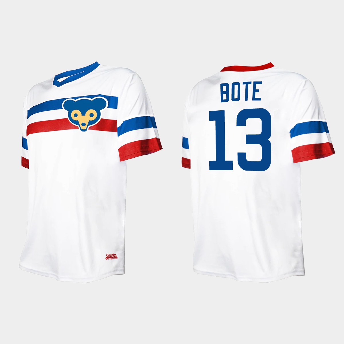 Men's David Bote Chicago Cubs Cooperstown Collection V-Neck Jersey - White