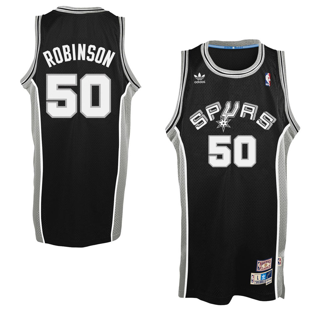 Men's David Robinson Antonio Spurs Black Hardwood Classics Swingman Jersey