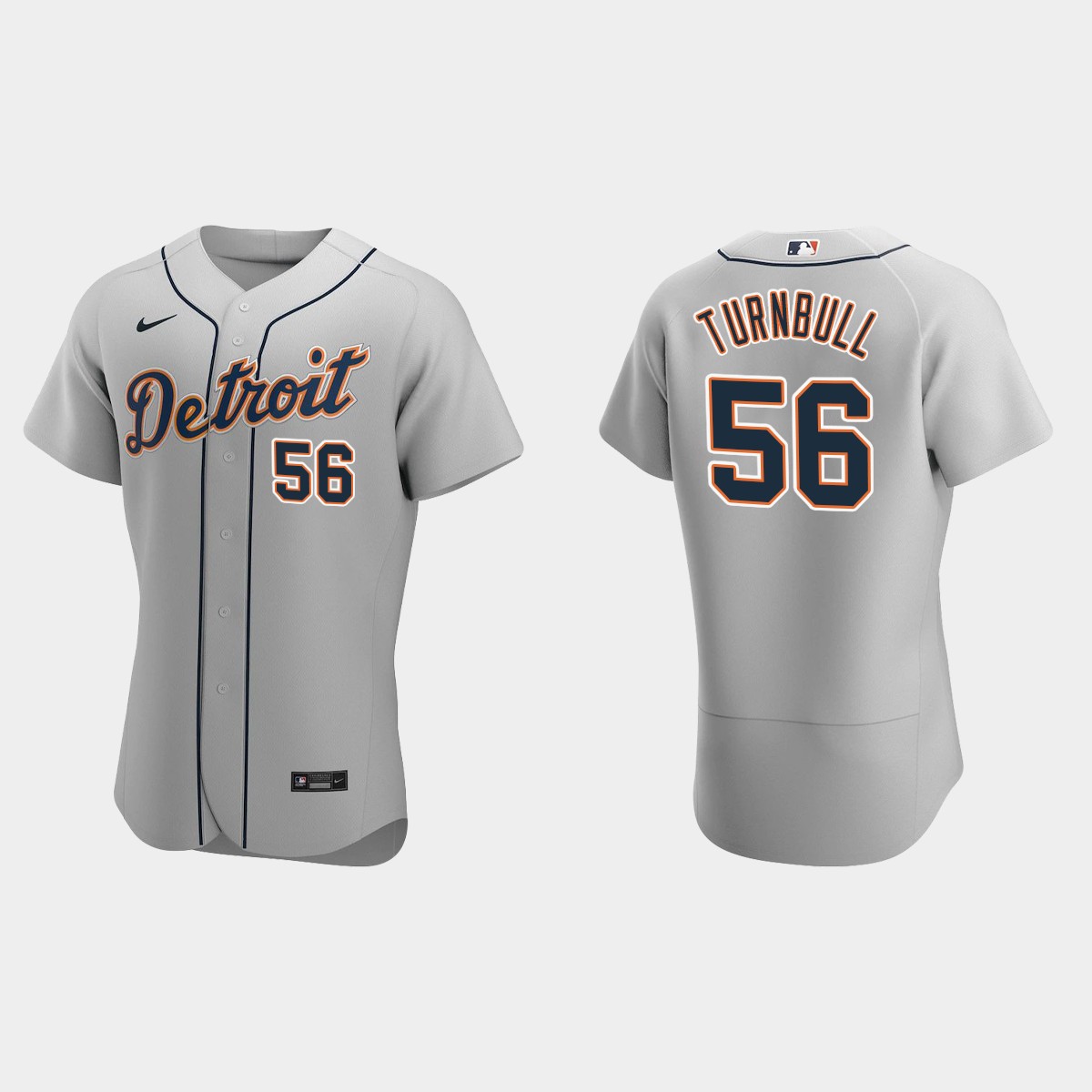 Men's Detroit Tigers Spencer Turnbull 2020 Road Jersey - Gray