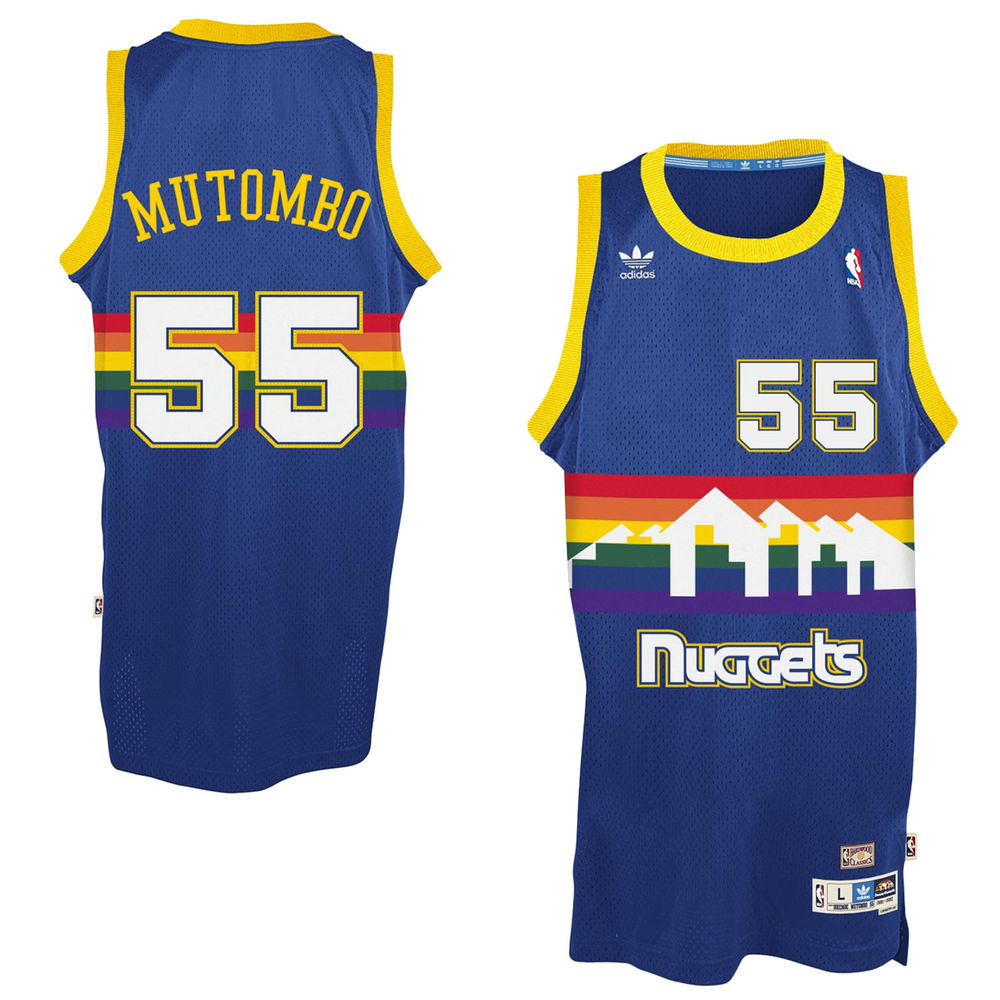Men's Dikembe Mutombo Denver Nuggets Blue Hardwood Classics Swingman Jersey