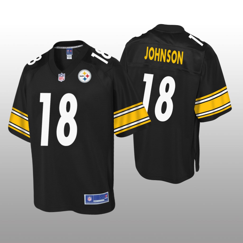 Men's Diontae Johnson #18 Pittsburgh Steelers Black Pro Line Jersey
