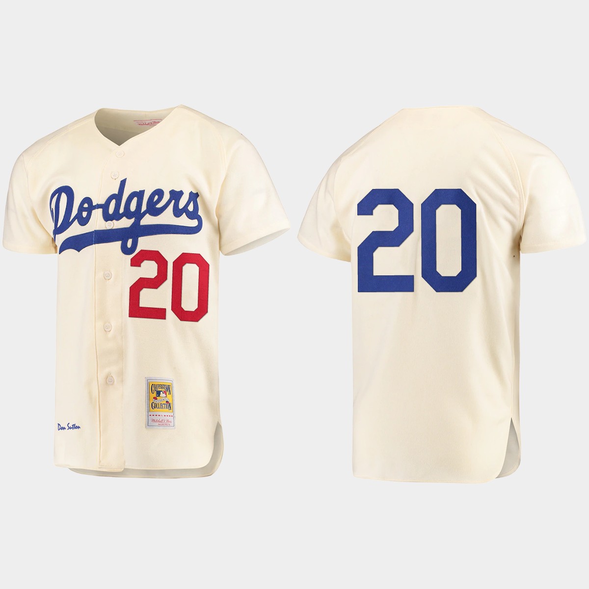 Men's Don Sutton Brooklyn Dodgers Cooperstown Collection Jersey - Cream