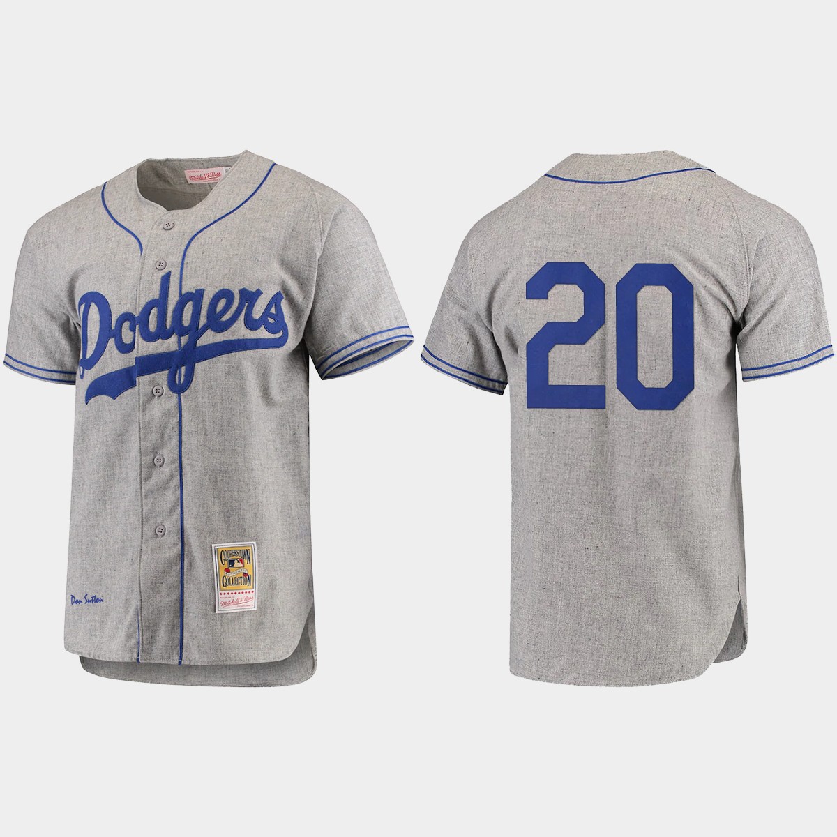 Men's Don Sutton Brooklyn Dodgers Cooperstown Collection Jersey - Gray
