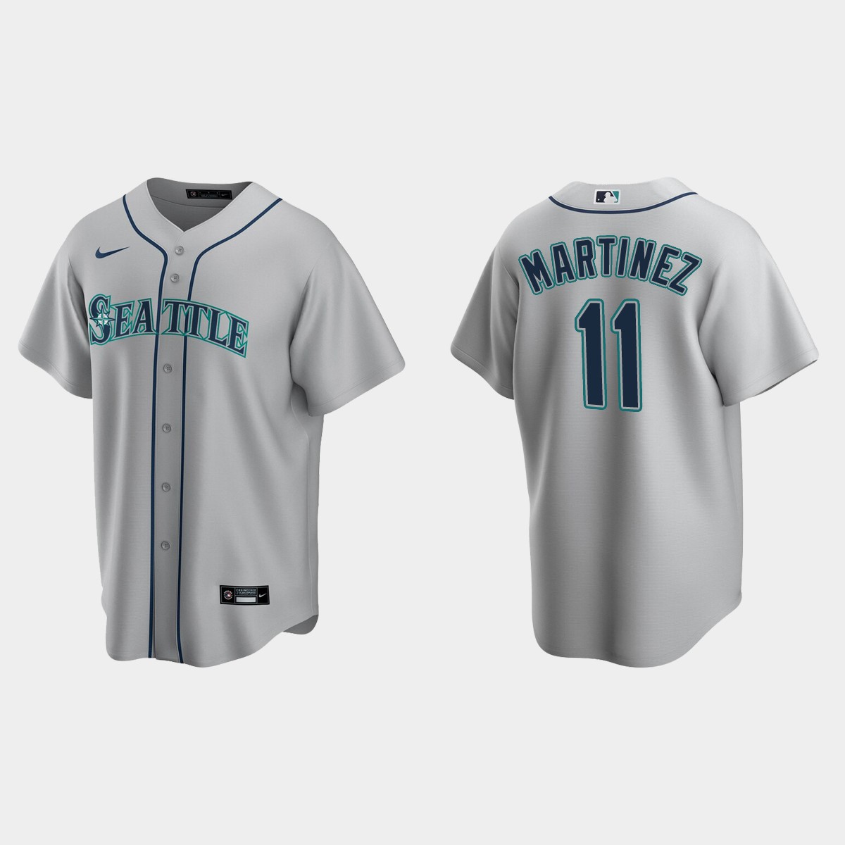 Men's Edgar Martinez #11 Seattle Mariners Road Jersey - Gray