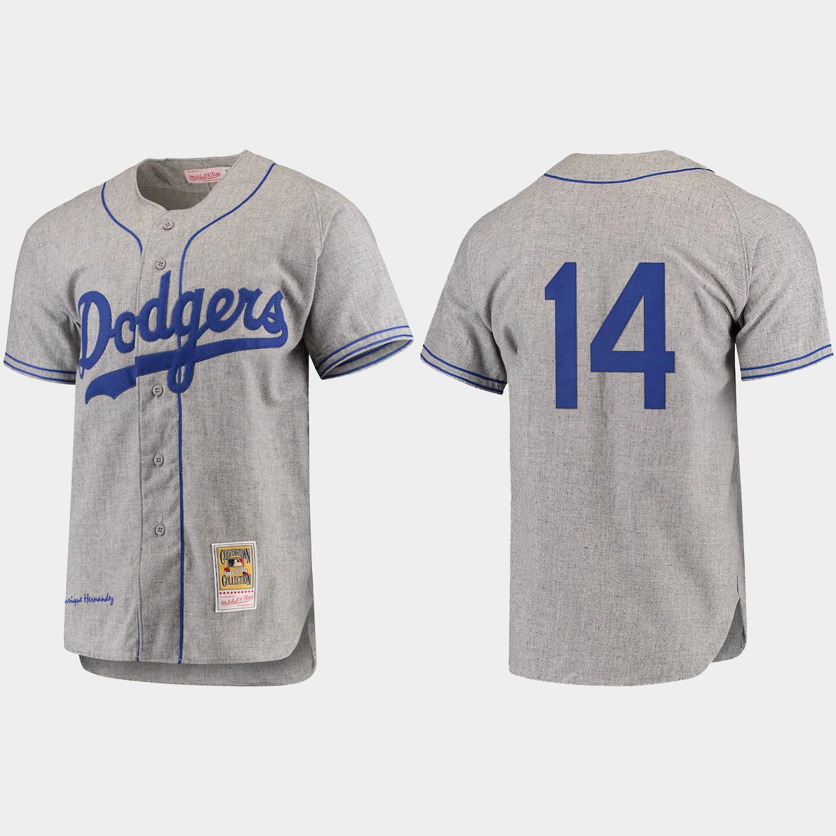 Men's Enrique Hernandez Brooklyn Dodgers Cooperstown Collection Jersey - Gray