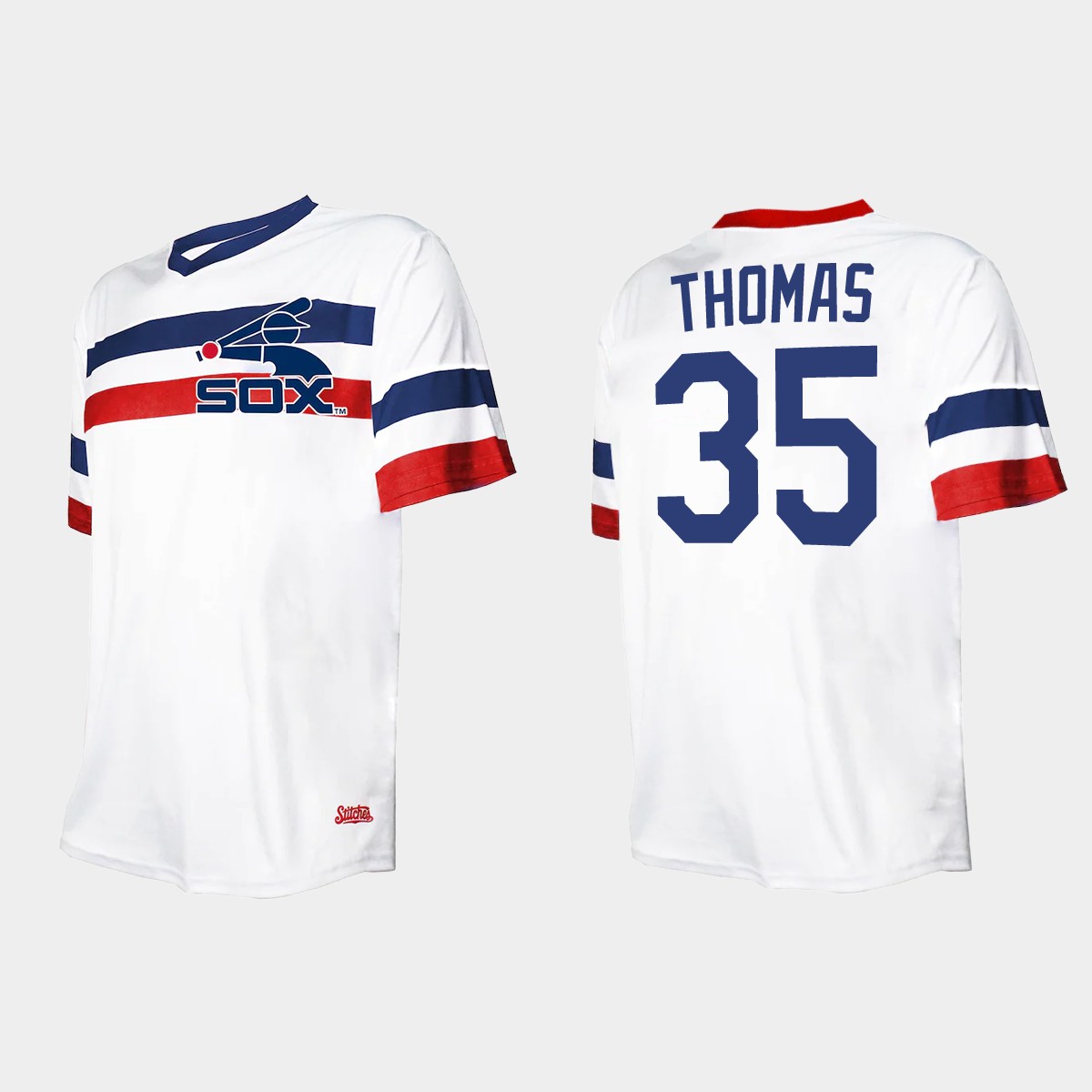 Men's Frank Thomas Chicago White Sox Cooperstown Collection V-Neck Jersey - White
