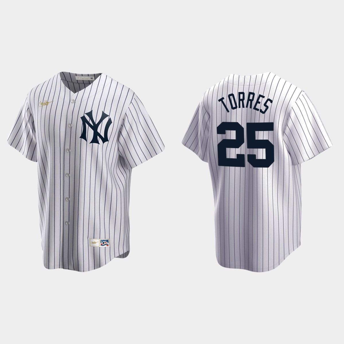 Men's Gleyber Torres #25 New York Yankees Cooperstown Collection Home Jersey - White