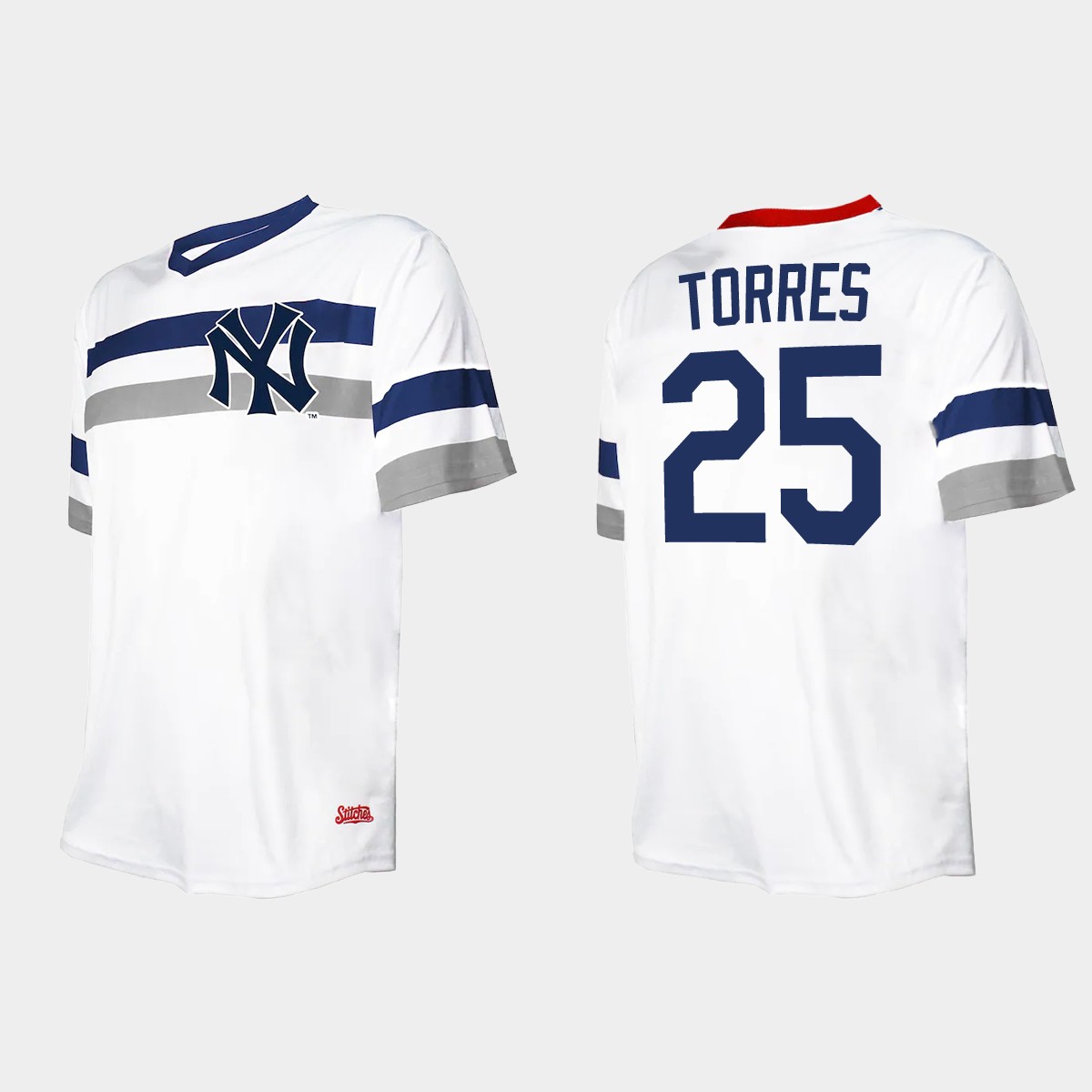 Men's Gleyber Torres New York Yankees Cooperstown Collection V-Neck Jersey - White