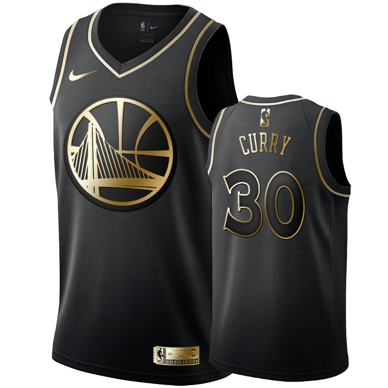 Men's Golden State Warriors Stephen Curry Black #30 Golden Edition Swingman Jersey