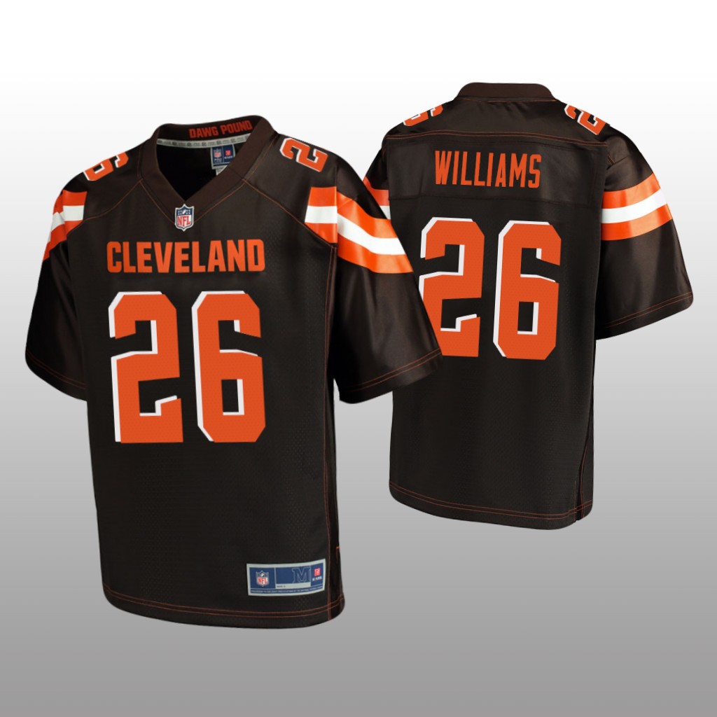 Men's Greedy Williams #26 Cleveland Browns Brown Pro Line Jersey