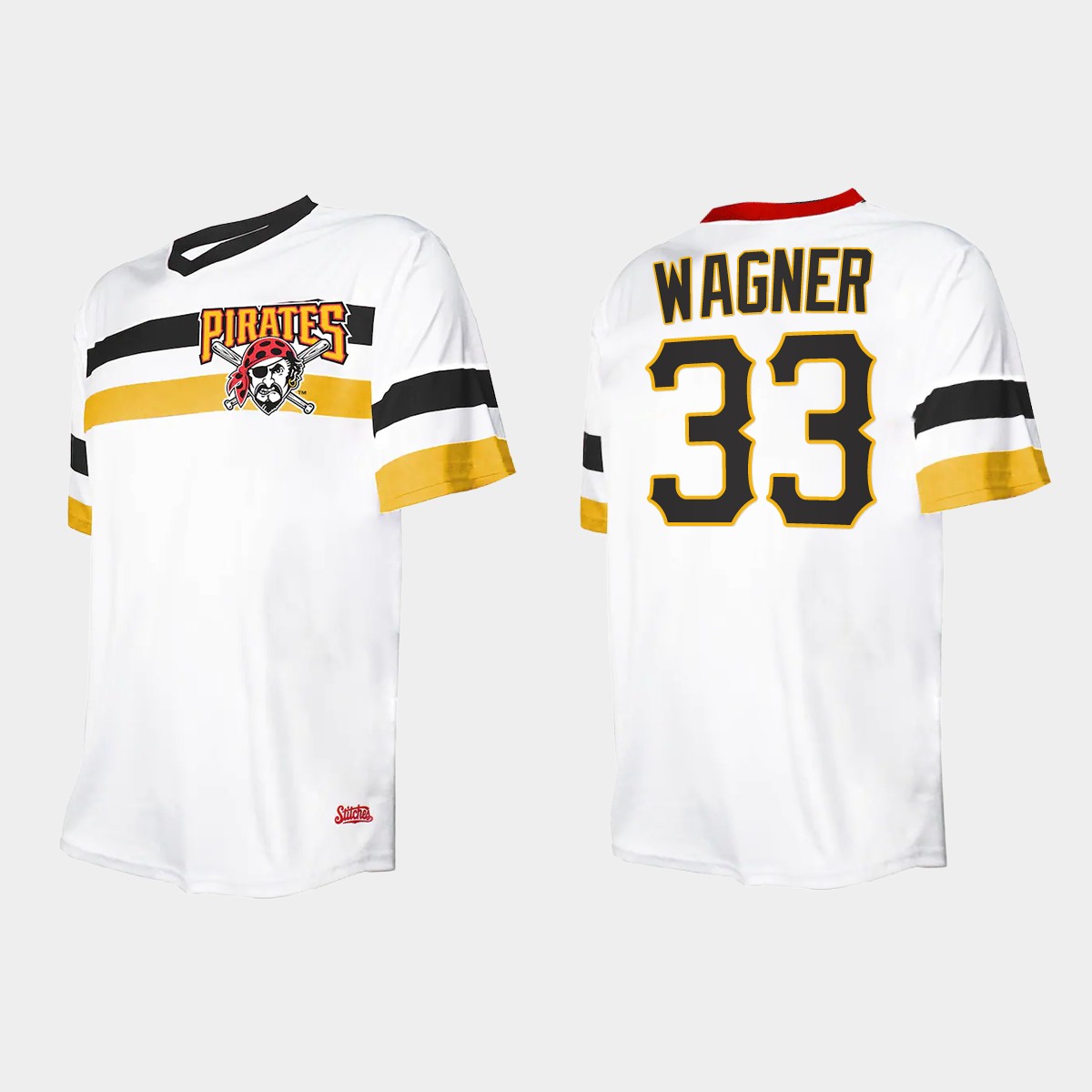 Men's Honus Wagner Pittsburgh Pirates Cooperstown Collection V-Neck Jersey - White