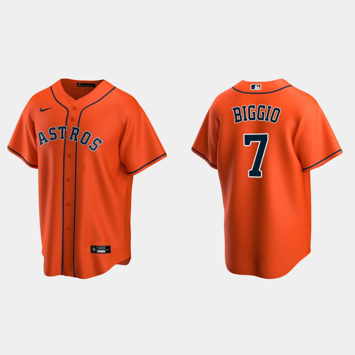 Men's Houston Astros Craig Biggio Alternate Jersey - Orange