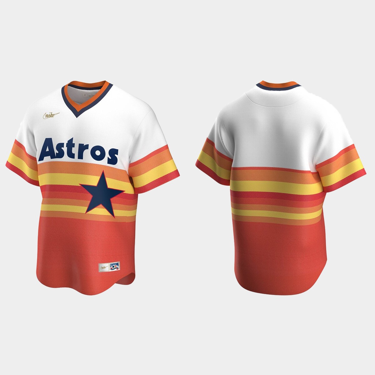 Men's Houston Astros Home Cooperstown Collection Jersey - White Orange