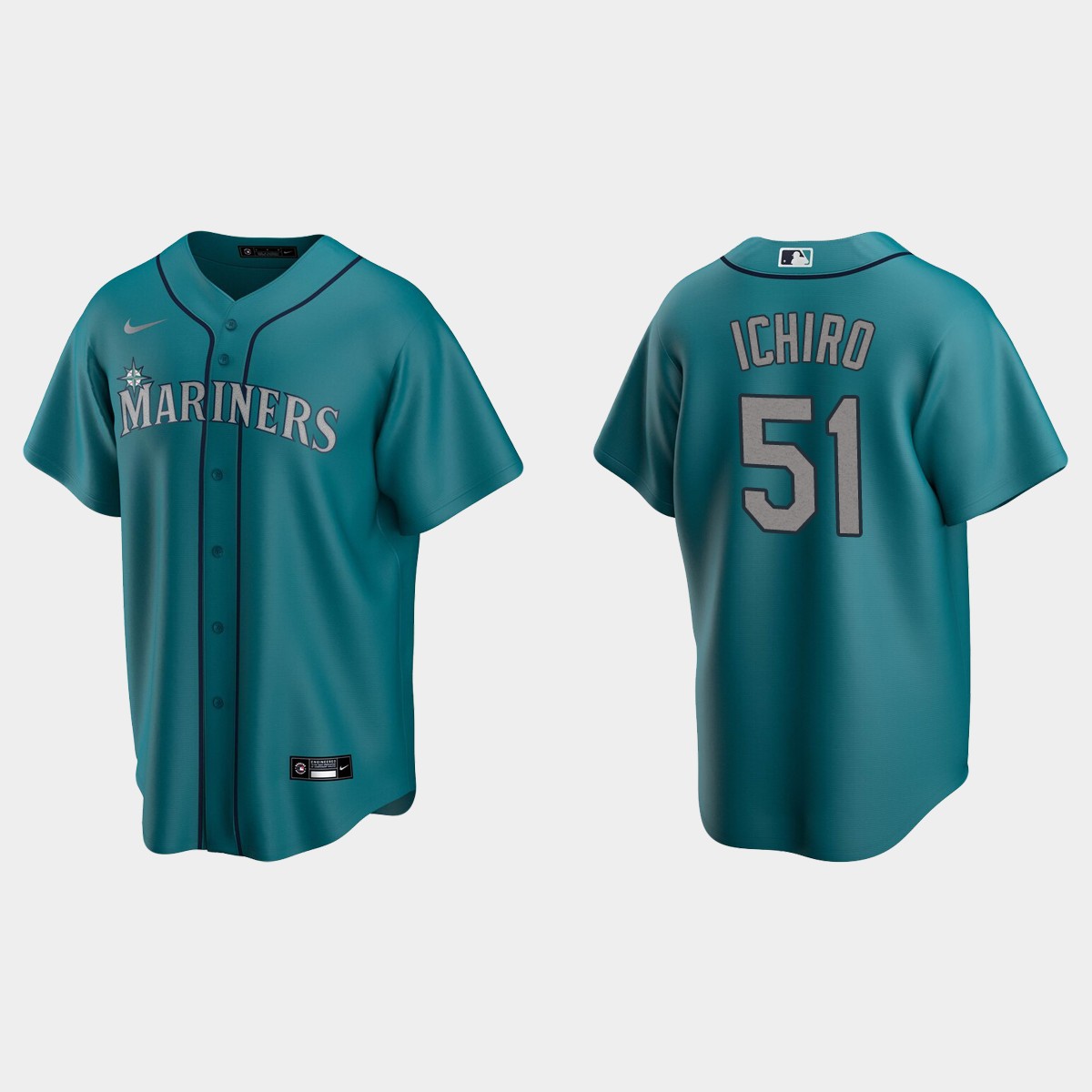 Men's Ichiro Suzuki #51 Seattle Mariners Alternate Jersey - Aqua