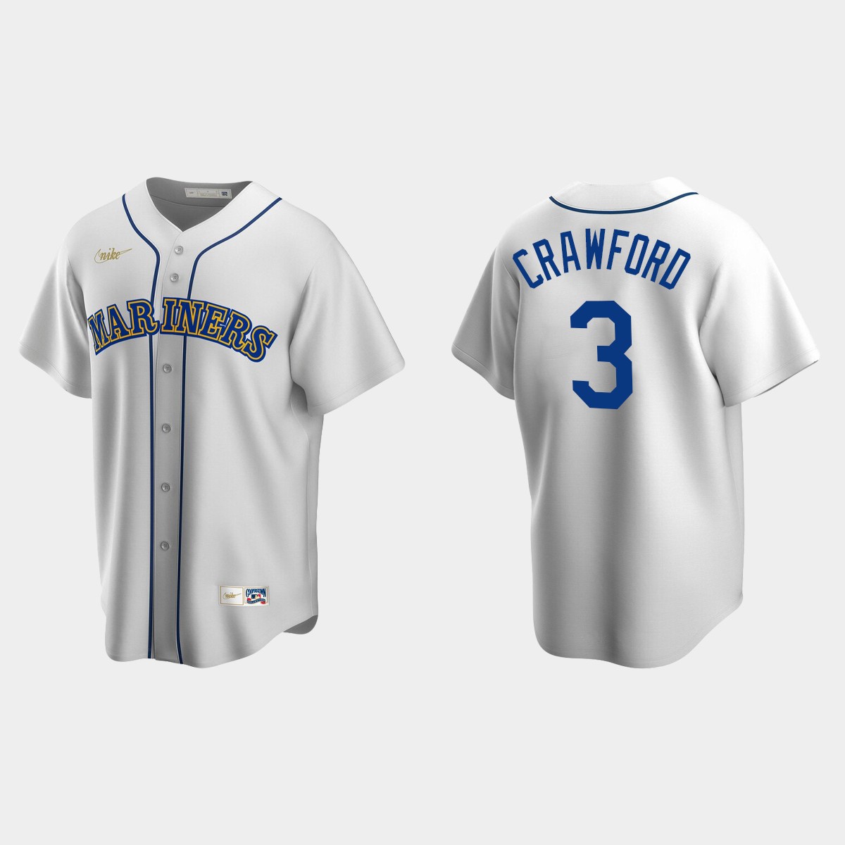 Men's J.P. Crawford #3 Seattle Mariners Cooperstown Collection Home Jersey - White