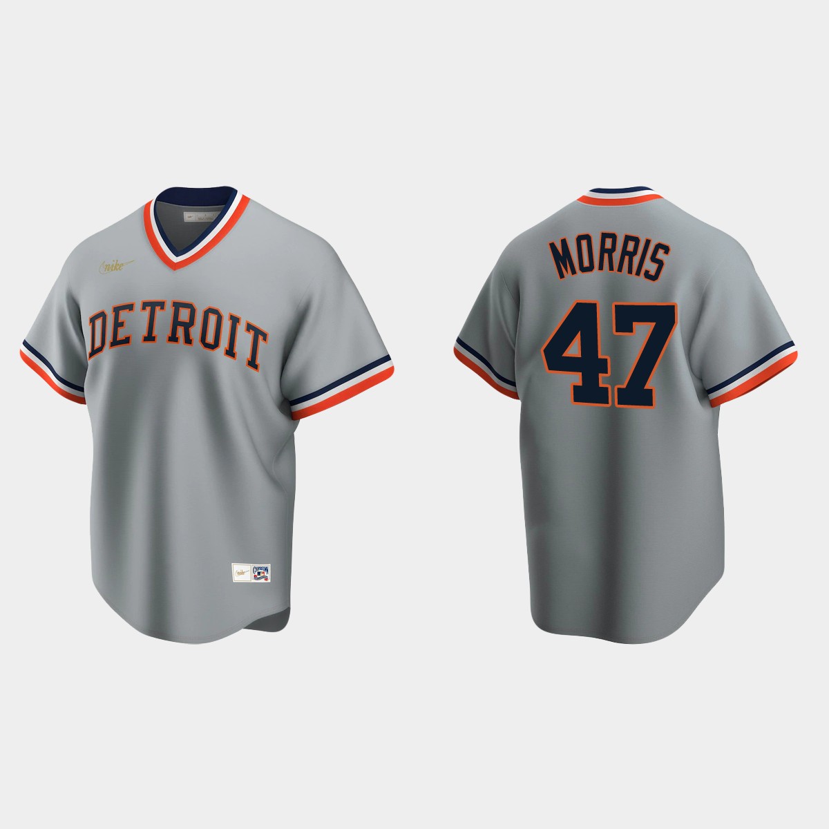 Men's Jack Morris Detroit Tigers Cooperstown Collection Road Jersey - Gray